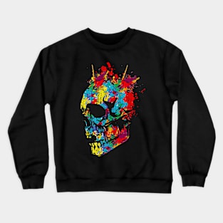 Colorful Skull Design Crewneck Sweatshirt